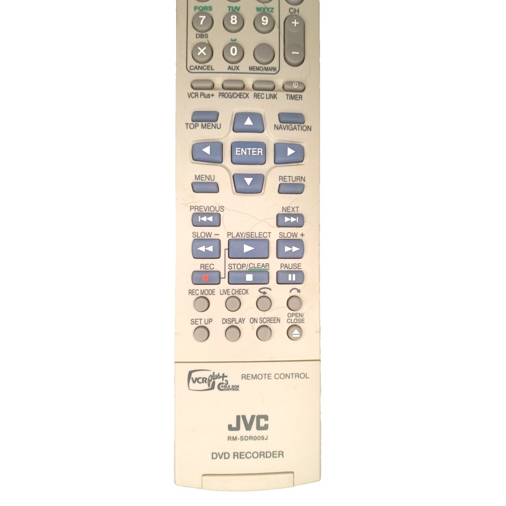 OEM JVC RM-SDR012J remote control for DVD recorders, Silver, Tested/Working - Picture 2 of 5